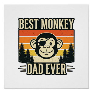 Beste aap vader ooit vintage aap vader shirt_1 perfect poster