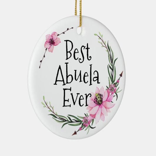 Beste Abuela ooit Print Boho Bloemen Kerstmis Keramisch Ornament (Rechts)