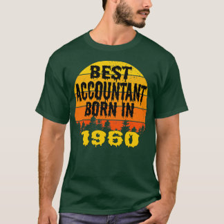 Beste accountant geboren in 1960  op zondag t-shirt