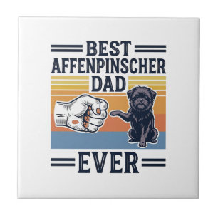 Beste Affenpinscher-papa ooit vintage honden T-shi Tegeltje