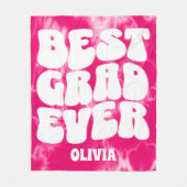 Beste Afstudeerder ooit Roze Tie Dye Afstuderen Fleece Deken (Voorkant)