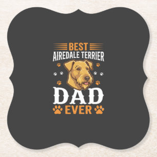 Beste Airedale Terrier Vader Ooit Hond Liefhebber Kartonnen Onderzetters