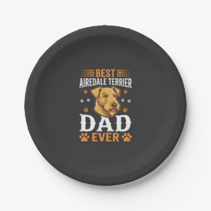 Beste Airedale Terrier Vader Ooit Hond Liefhebber Papieren Bordje