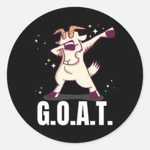 Beste aller tijden G.O.A.T. Funny Goat Dab Danci Ronde Sticker