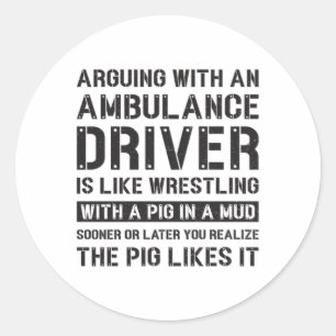 Beste Ambulance Driver Paramedic Emergency Funny Ronde Sticker