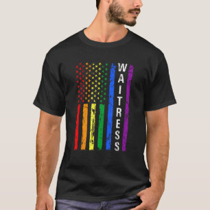 Beste Amerikaanse vlag LGBT serveerster T-shirt