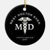 Beste arts ooit Medisch gepersonaliseerd Kerstmis Keramisch Ornament (Voorkant)