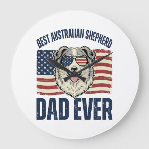 Beste Australian Shepherd vader ooit Patriotisch Grote Klok