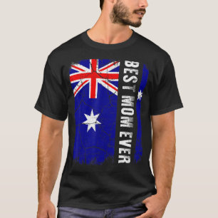 Beste Australische mama ooit Australië Vlag moeder T-shirt