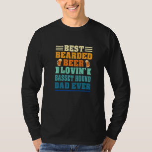 Beste Baardige Bier Minnende Basset Hound Vader Gr T-shirt