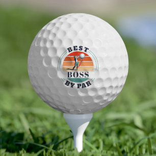 Beste Baas Door Par Aangepaste Retro Pensioengesch Golfballen