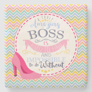 Beste baas kantoor drink onderzetter, kerstcadeau stenen onderzetter