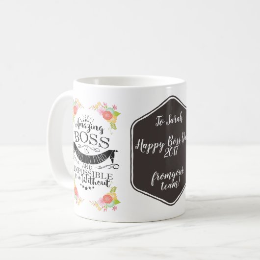 beste baas mok, aangepaste mok, geweldige baas koffiemok (Voorkant links)