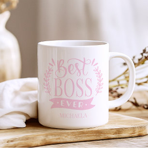 Beste baas ooit gepersonaliseerde krans koffiemok