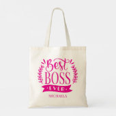 Beste baas ooit gepersonaliseerde krans tote bag (Achterkant)