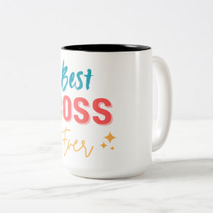 Beste baas ooit – Kleurrijke waardering voor desig Tweekleurige Koffiemok