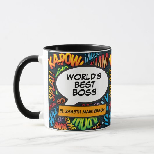 Beste Baas Ooit Leuke Retro Strip Pop Art Mok (Links)