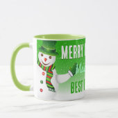 Beste baas ooit met Sneeuwman op Kerstmis GROEN Mok (Links)