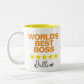 Beste Baas Ter Wereld Mok | Aangepaste Naam Initia (Links)