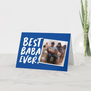 Beste baba ooit moderne foto blauwe Vaderdagkaart Kaart