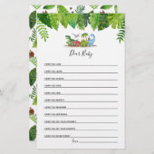 Beste Baby Dinosaur Baby shower Game (Voorkant / Achterkant)