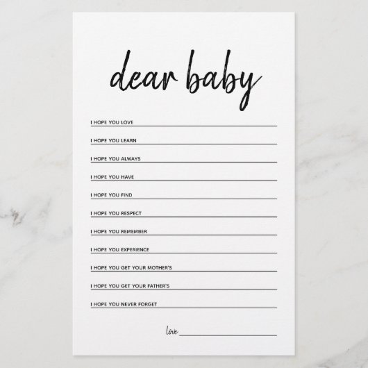 Beste Baby minimalistisch Baby shower (Voorkant)