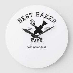 Beste bakker ooit voeg naam tekst bakken beste jaa grote klok