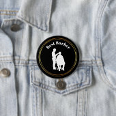 Beste Barber-Button met Barber Silhouette Ronde Button 7,6 Cm (In situ)