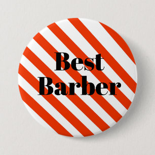 Beste Barber-Button - poolstrepen Ronde Button 7,6 Cm
