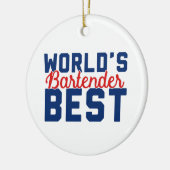 Beste Bartender ter wereld Keramisch Ornament (Links)