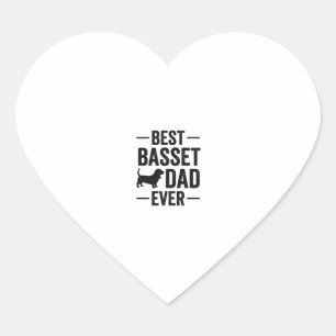 Beste Basset-papa ooit Vintage gravure hond shirt  Hart Sticker