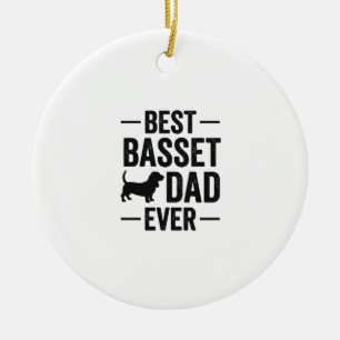 Beste Basset-papa ooit Vintage gravure hond shirt Keramisch Ornament