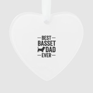 Beste Basset-papa ooit Vintage gravure hond shirt Ornament