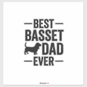 Beste Basset-papa ooit Vintage gravure hond shirt  Sticker