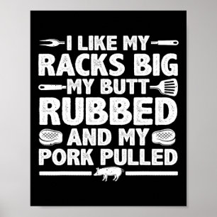 Beste BBQ Design voor Mannen Vrouwen BBQ Roker Gri Poster