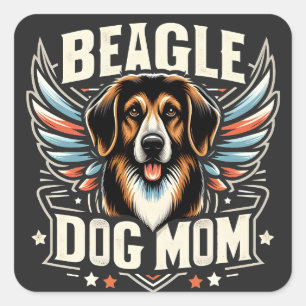 Beste Beagle Dog Moeder Ooit - Beagle Hondenliefhe Vierkante Sticker