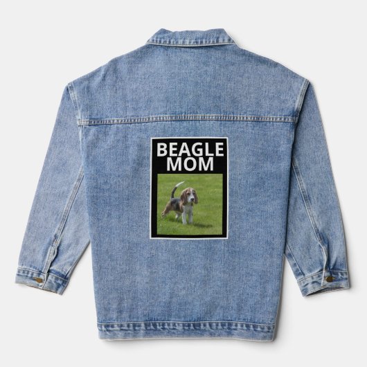 BESTE BEAGLE MAM OOIT HOND FOTO TEKST EENVOUDIG ZW DENIM JACKET (Achterkant)