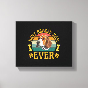Beste Beagle-moeder ooit, grappige Beagle-hond Canvas Afdruk