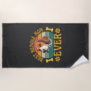 Beste Beagle-moeder ooit, grappige Beagle-hond Strandlaken
