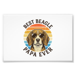Beste Beagle Papa Ooit Vintage Hond Papa T-shirt O Foto Afdruk