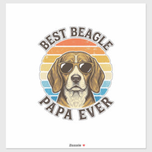 Beste Beagle Papa Ooit Vintage Hond Papa T-shirt O Sticker