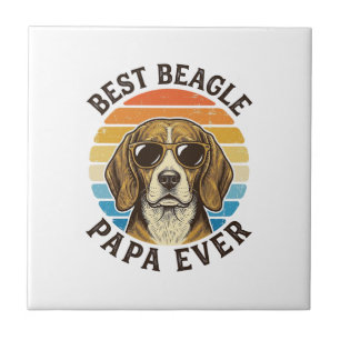 Beste Beagle Papa Ooit Vintage Hond Papa T-shirt O Tegeltje