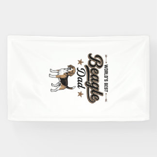 Beste Beagle Papa ter Wereld Vintage Hond Spandoek