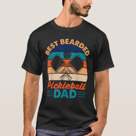 Beste Bearded Pickleball Dad Vaderdag 2025 T-shirt
