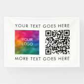 Beste Bedrijf Logo QR Code Moderne Sjabloon Spandoek (Horizontaal)
