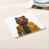 Beste Beer Vierkante Kartonnen Onderzetter (Schuin)