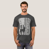 Beste Belgische Malinois pa ooit Amerikaanse vlag T-shirt (Voorkant volledig)