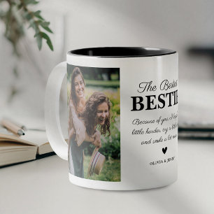 Beste Bestie Fotocollage Tweekleurige Koffiemok