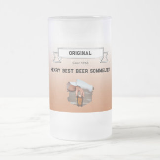 Beste bier Sommelier Bruin Wit Gradient & Foto Matglas Bierpul