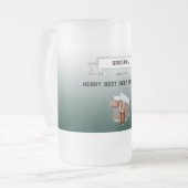 Beste bier sommelier groen wit gradiënt foto matglas bierpul (Voorkant links)